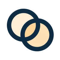 Two circles intersecting each other icon