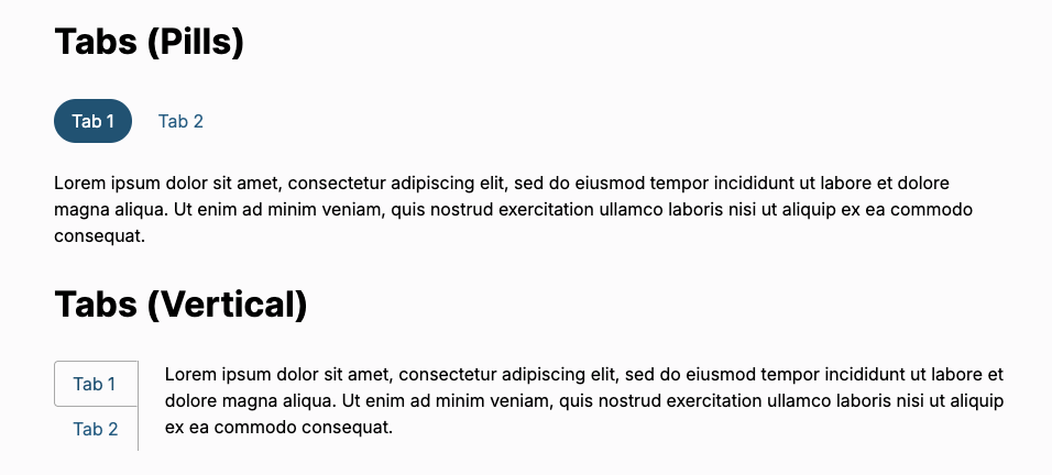 Convivial - Content tabs component