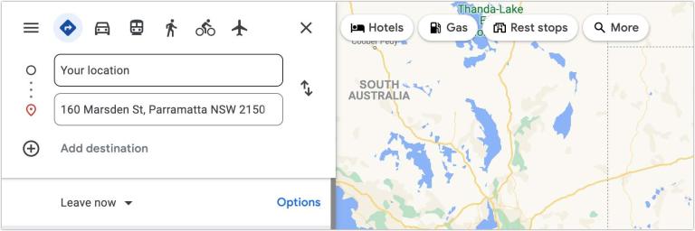 Google map directions