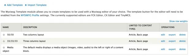 Create templates