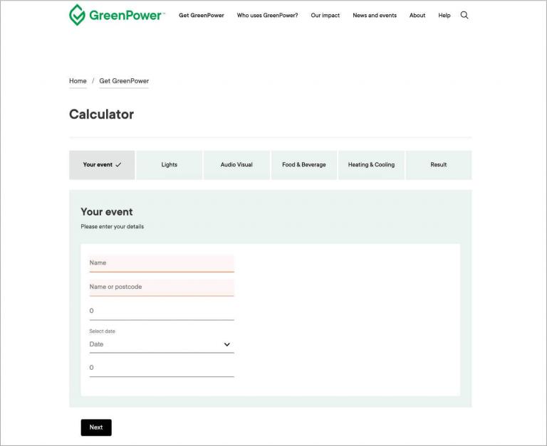 GreenPower offset calculator