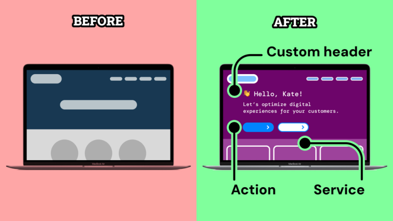 Content before and after personalisation