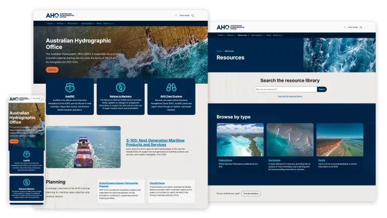 AHO website screenshots