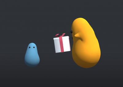 Altruistic blob makes a gift