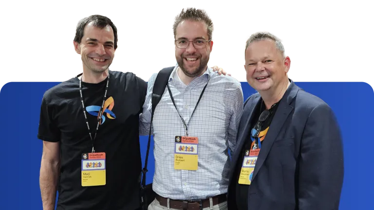 Marji, Dries and Murray at DrupalSouth