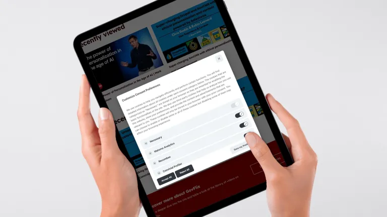 Hands Holding iPad - GovFlix Privacy