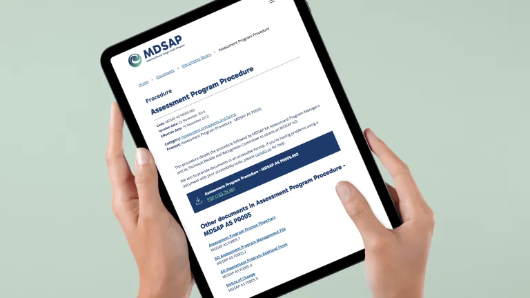 MDSAP document on tablet
