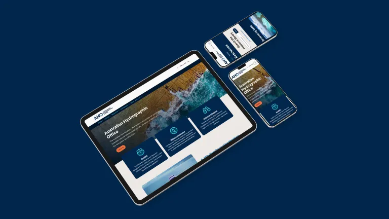 AHO website screenshots on hand held devices