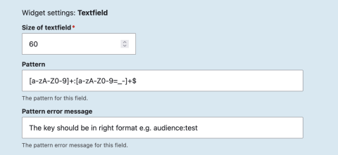 Field Formatter pattern module configuration