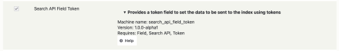 Search API Field Token module enable