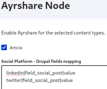Ayrshare node configuration
