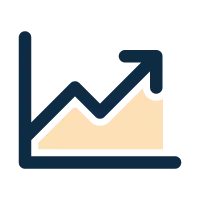Chart with arrow trending upwards icon