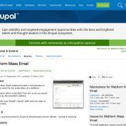 Screenshot of Drupal.org Webform Mass Email module page